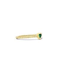 The Lovery Emerald Bezel Heart Ring 14K Gold