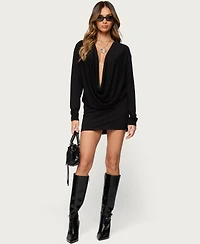 Edikted Women's Romelia Cowl Neck Mini Dress