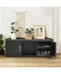 Yigii Waterproof Uv-Resistant Shoe Storage Bench with Seat for Indoor/Outdoor Use