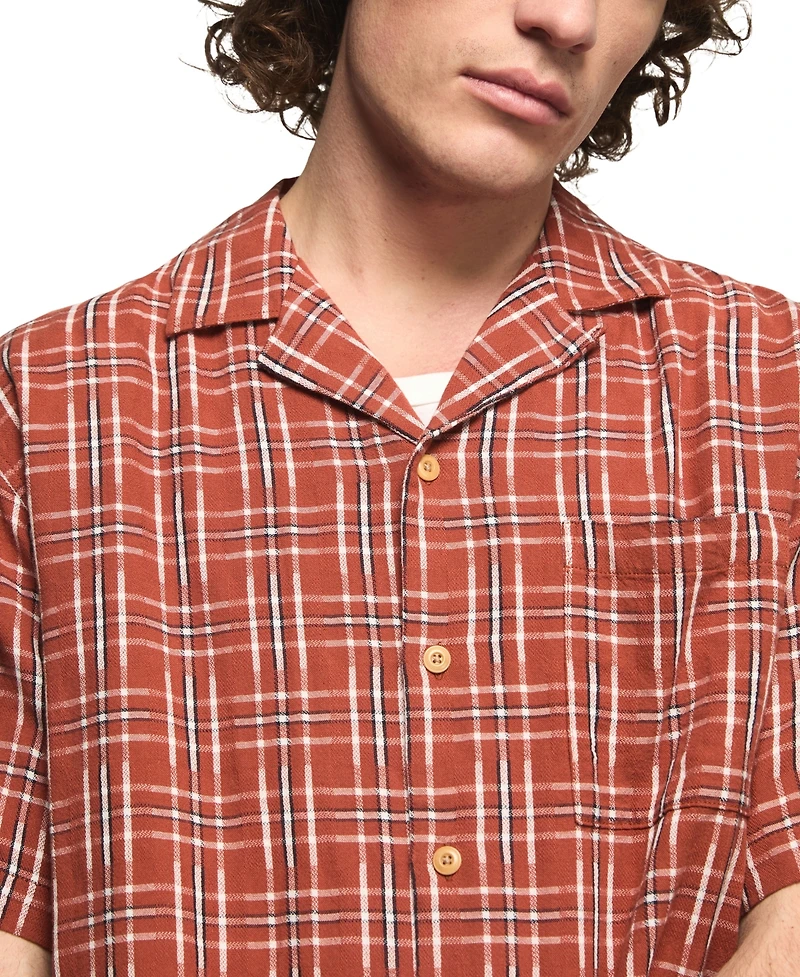 Lucky Brand Men's Camp Collar Untucked Shirt