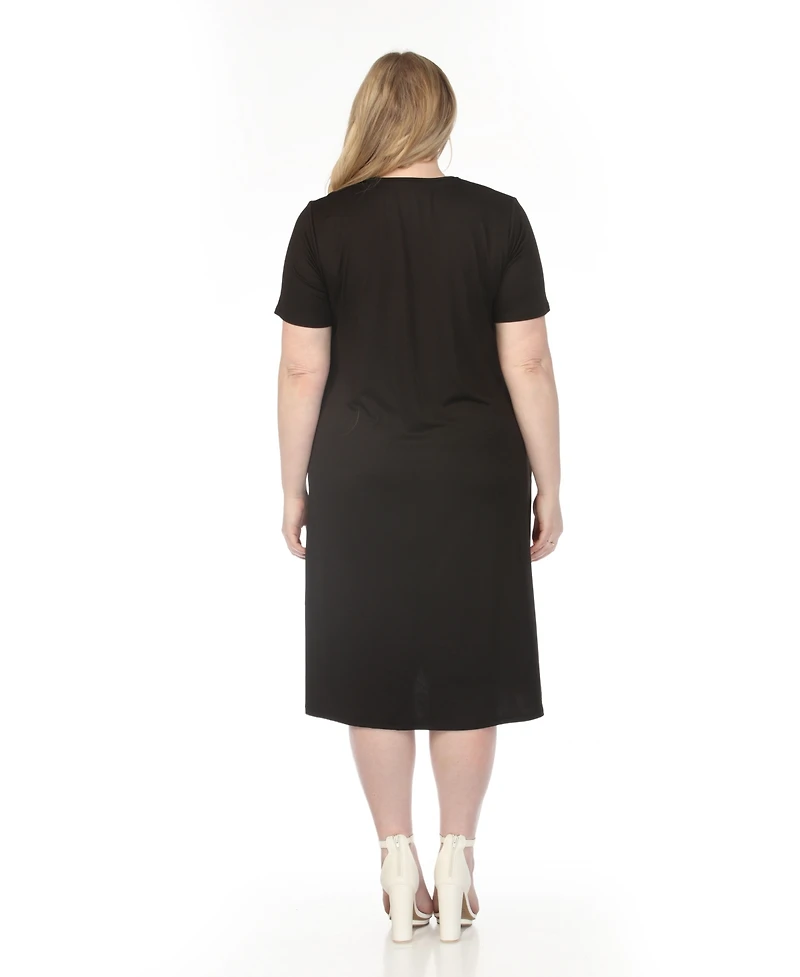 White Mark Plus Crew Neck T-Shirt Dress