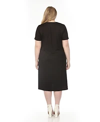 White Mark Plus Crew Neck T-Shirt Dress