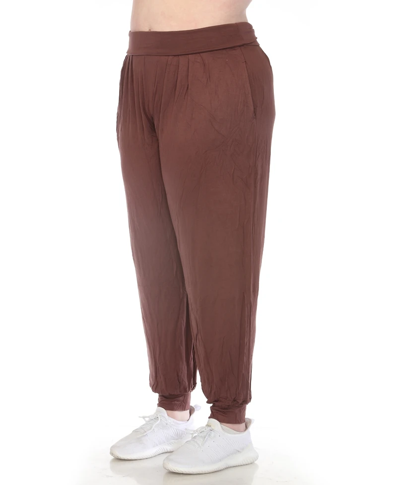 White Mark Plus High-Waist Pleated Lounge Pants