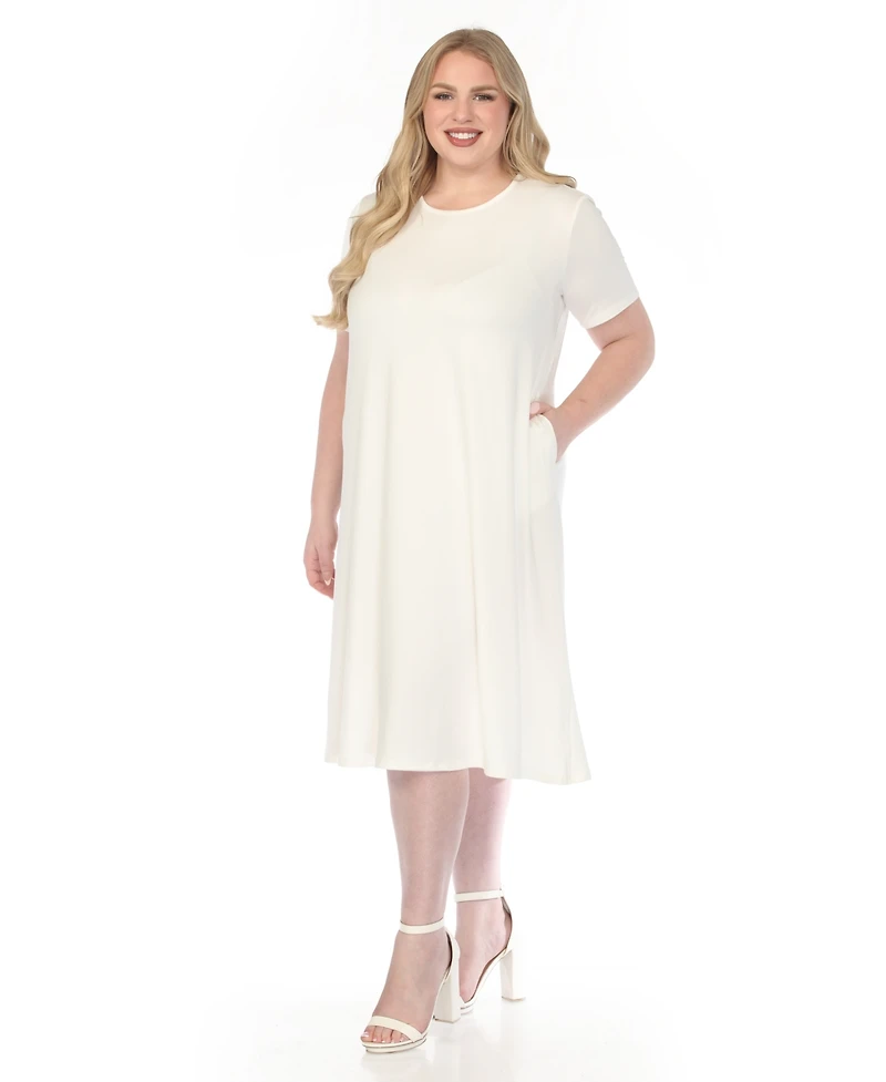 White Mark Plus Crew Neck T-Shirt Dress
