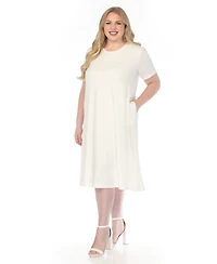 White Mark Plus Crew Neck T-Shirt Dress