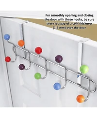 Yigii 10 Hooks Over Door Hook Rack, Stainless Steel, Ceramic Knobs