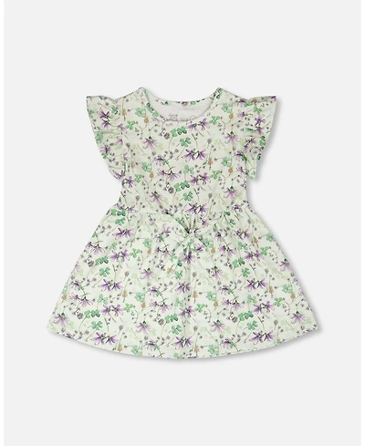 Draft - Deux par Big Girls Jersey Dress Printed Flowers