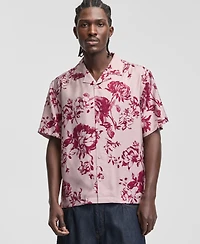 Mode of One Men's Botanical-Print Relaxed Camp Shirt, Macy's Exclusive