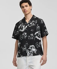 Mode of One Men's Botanical-Print Relaxed Camp Shirt, Macy's Exclusive