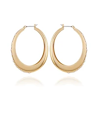 Guess Glass Stone & Imitation Pearl Hoop Earrings