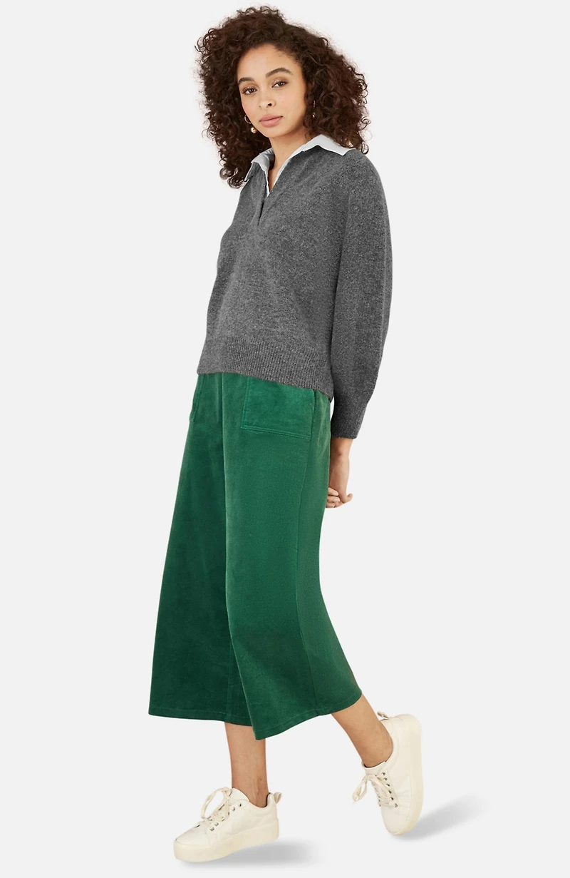 Yumi Women's Collar Detail Knitted Jumper