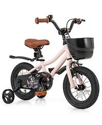 Mecale 12 Inches Kids Bike with Basket and Adjustable Handlebar for 3-4 Years Old