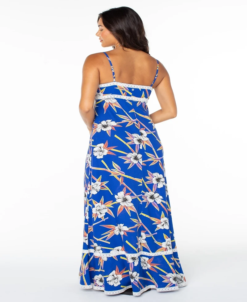 Roxy Women's Balmy Sunset Straight Neck Maxi Dress