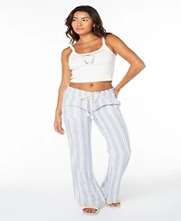 Roxy Juniors' Oceanside Striped Wide-Leg Beach Pants