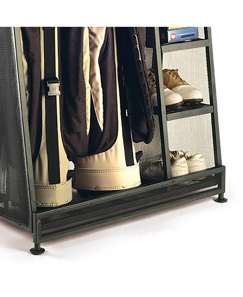 Suncast GO3216D Metal Golf Equipment Organizer Storage Rack w/ 3 Shelves