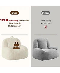 gaomon Giant Bean Bag Chair, Faux Fur Stuffed Bean Bag Couch with Filler, Bean Bag Chair for Adults, Big Lazy Sofa Floor Sofa with Handle