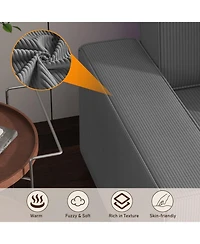 gaomon Corduroy Stripe 96 Inch Large Couch, Modern L Shaped Oversized Sectional Sofa with Deep Seat, Comfy Modular Couch