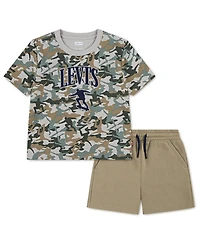 Levi's Boys' 2T-7 Camo Tee & Short Set