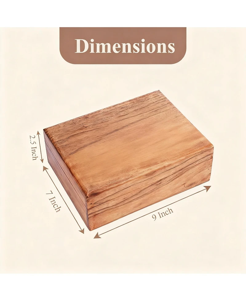 Yigii Handcrafted Celtic Wooden Treasure Chest for Jewelry & Keepsakes