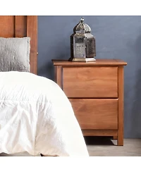 Yigii Solid Wood Shaker 2-Drawer Nightstand