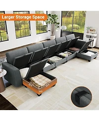 gaomon Oversized Modular Sectional Sofa with Storage Ottoman, Large U Shaped Corner Couch, Convertible Modular Sectional Couch
