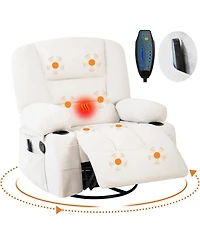 Gaomon Massage Rocking Recliner Chair with Vibration and Heat, 360° Swivel Chenille Rocker Chairs for Living Room
