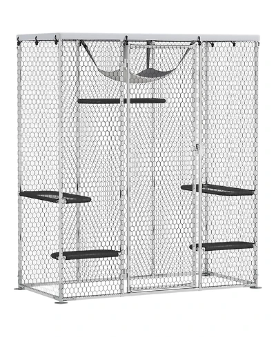 PawHut Large Catio Outdoor Cat Enclosure with Waterproof Cover