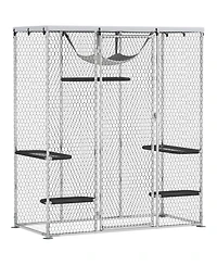 PawHut Large Catio Outdoor Cat Enclosure with Waterproof Cover