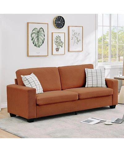 gaomon 83" Modern Sofa, Corduroy 3 Seater Deep Seat Couch with Wide Armrest, Removable Washable Cushion Cover, Comfy Sofa for Living Room Bedroom