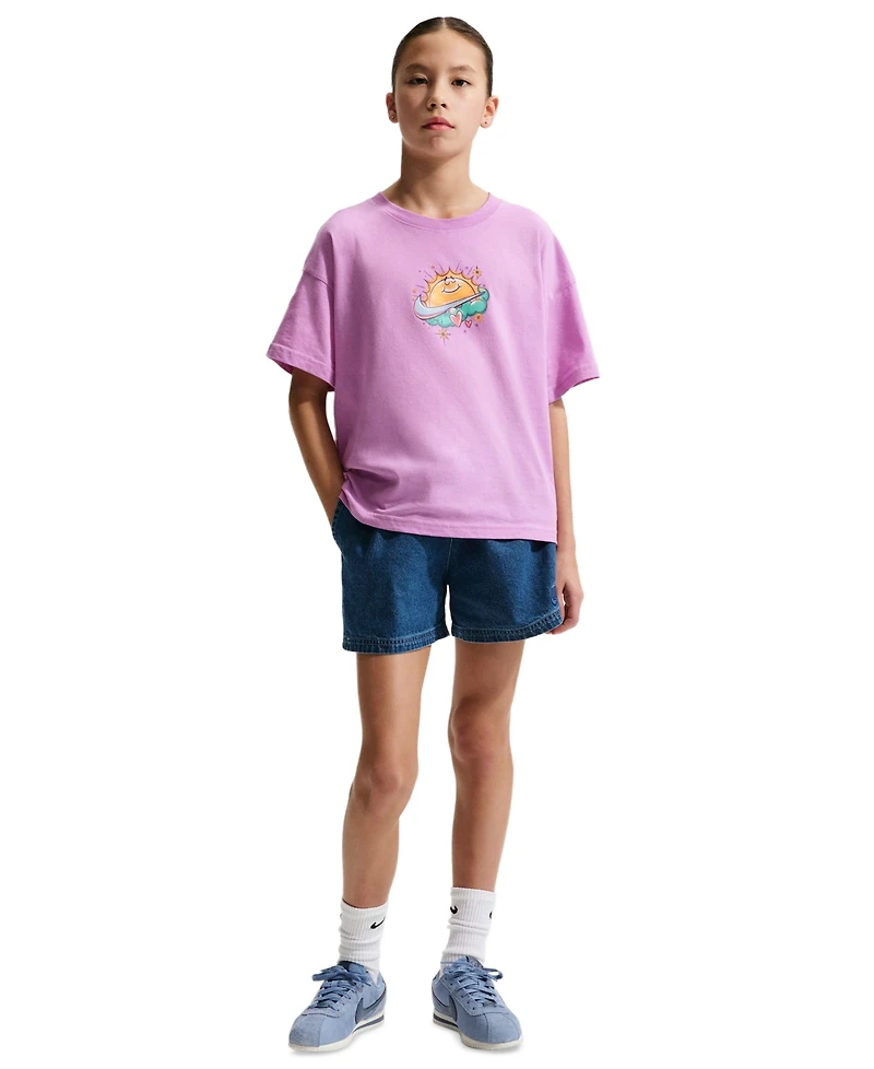 Nike Girls' 7-16 Sportswear Crewneck T-Shirt