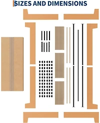 gaomon Wood Bed Frame,Platform Nature Bed with Strong Wooden Slats,No Box Spring Needed,Minimalist Bedroom Furniture,Easy Assembly