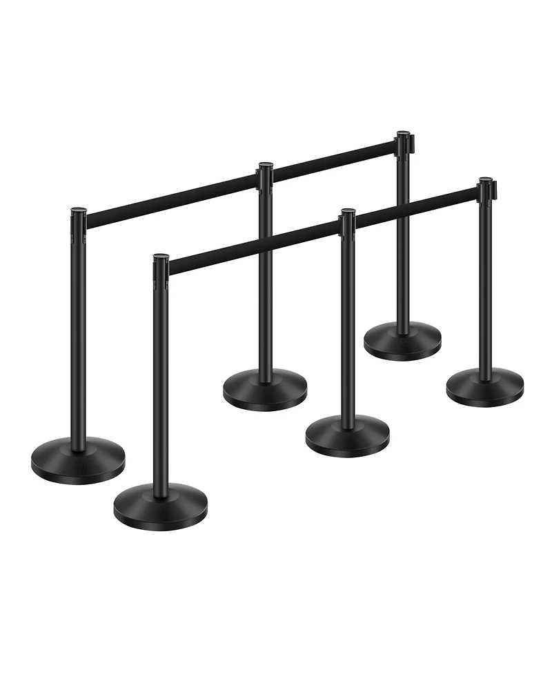 Yescom 6 Piece Crowd Control Stanchion Set with Retractable Belts for Exhibitions