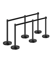 Yescom 6 Piece Crowd Control Stanchion Set with Retractable Belts for Exhibitions