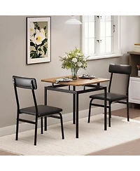 gaomon 3Pcs Small Kitchen Table Set for 2, Wooden Dining Farmhouse with and Chair Rooms or Flats