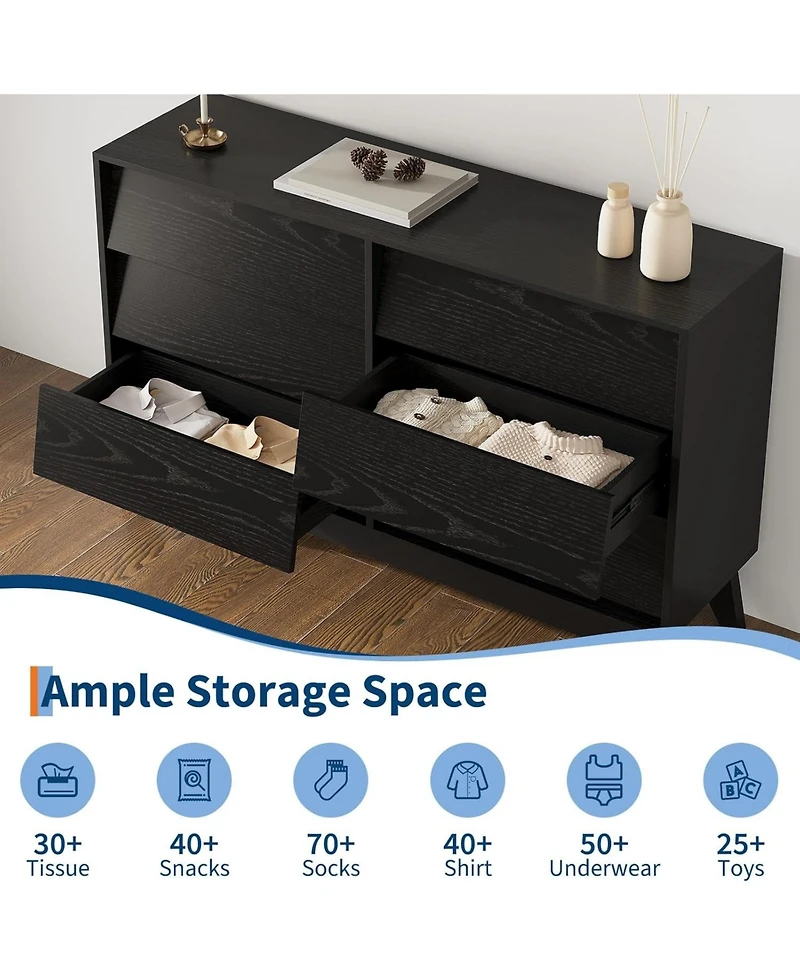 gaomon 6 Drawer Dresser with Charging Station