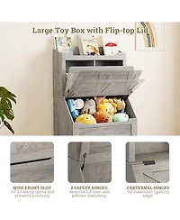 gaomon Wooden 3 Tier Kids Toy Storage Organizer and Bookcase