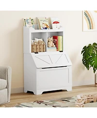 gaomon Wooden 3 Tier Kids Toy Storage Organizer and Bookcase