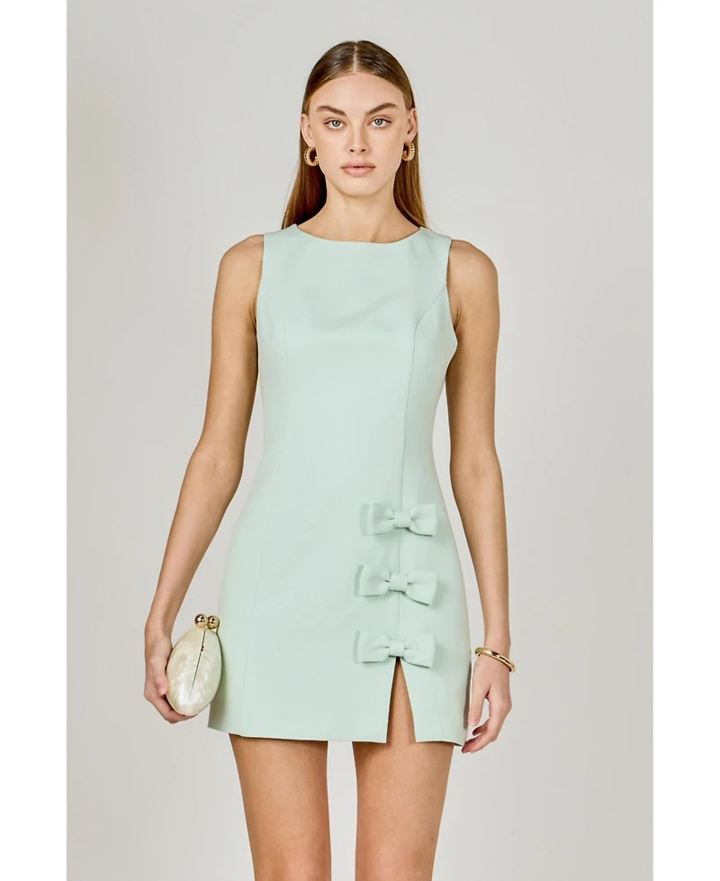 endless rose Women's Bow Slit Mini Dress