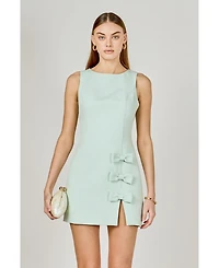 endless rose Women's Bow Slit Mini Dress