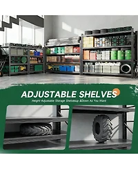 Yigii Heavy Duty 48" Wx 70" H Garage Shelving, 4-Tier, Adjustable, 3000 lbs Capacity