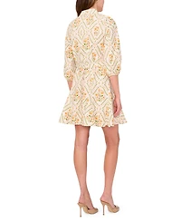 Msk Petite Belted Collared Shirt Dress