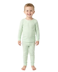 Motette Boys Pistachio Gingham Pajama Set - Toddler