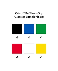 Cricut Puff Iron-On, Classics Sampler - 12 in x 12 in (6 ct)