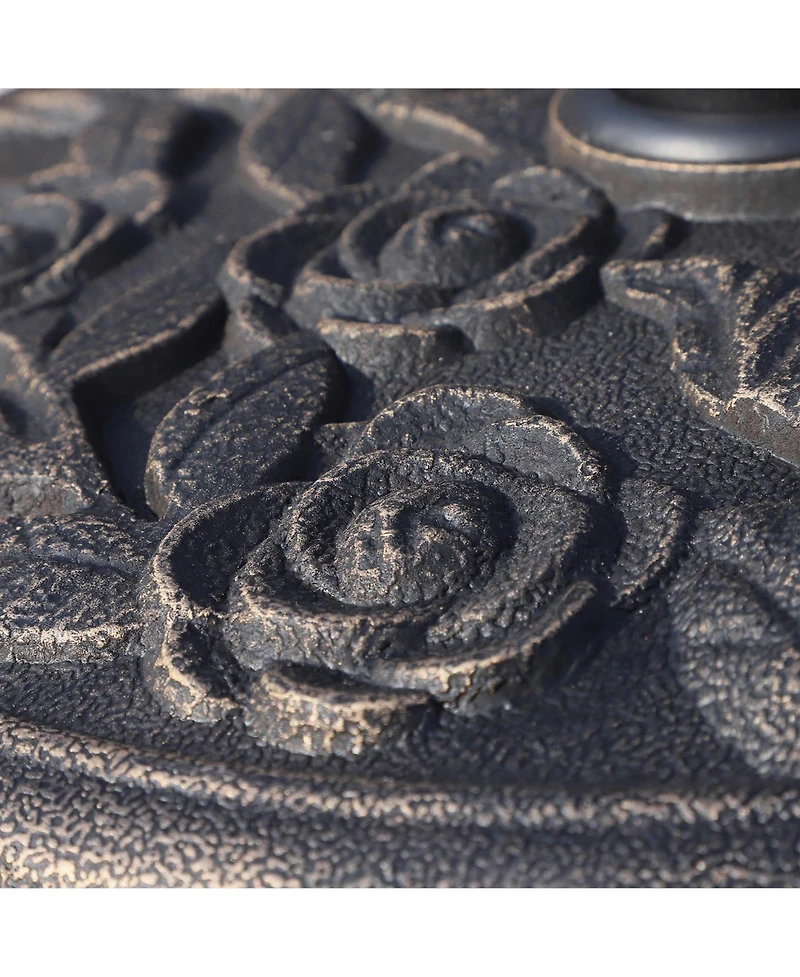 Outsunny 20 lbs Round Decorative Resin Rose Umbrella Pole Holder w/ Finish