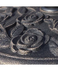 Outsunny 20 lbs Round Decorative Resin Rose Umbrella Pole Holder w/ Finish