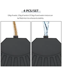 Outsunny Patio Umbrella Base, 4 Pieces Outdoor Umbrella Weights,