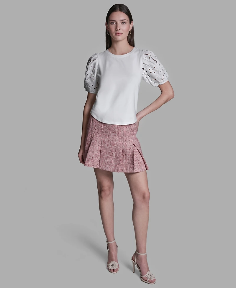 Bcbg Women's Crewneck Puff-Sleeve T-Shirt