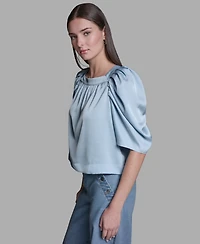 Bcbg Women's Square Neck Puff-Sleeve Top
