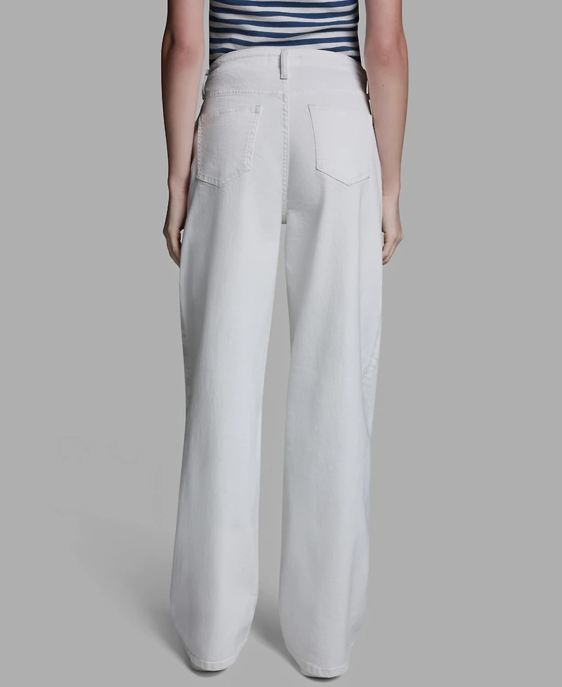 Bcbg Women's Mid-Rise Tie Detail Wide-Leg Pants