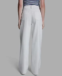 Bcbg Women's Mid-Rise Tie Detail Wide-Leg Pants